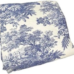Rare Blue & White Matine Toile Pottery Barn Queen Duvet & Pillow Covers